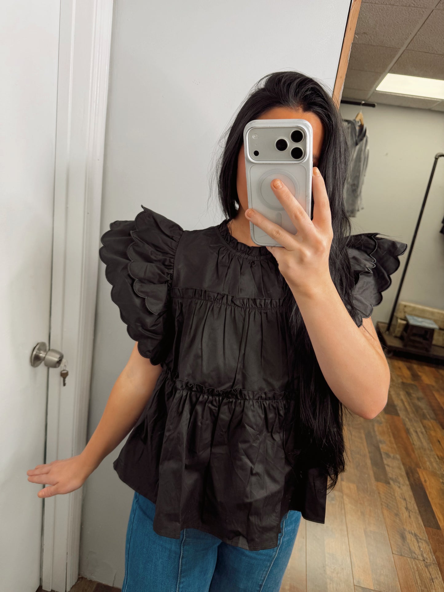 Wolverine Ruffle Sleeve Top