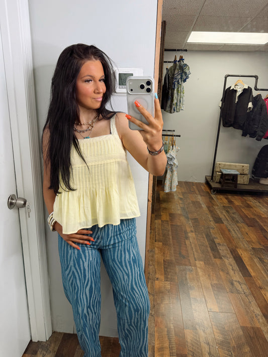 Zebra Print Wide Leg Jeans