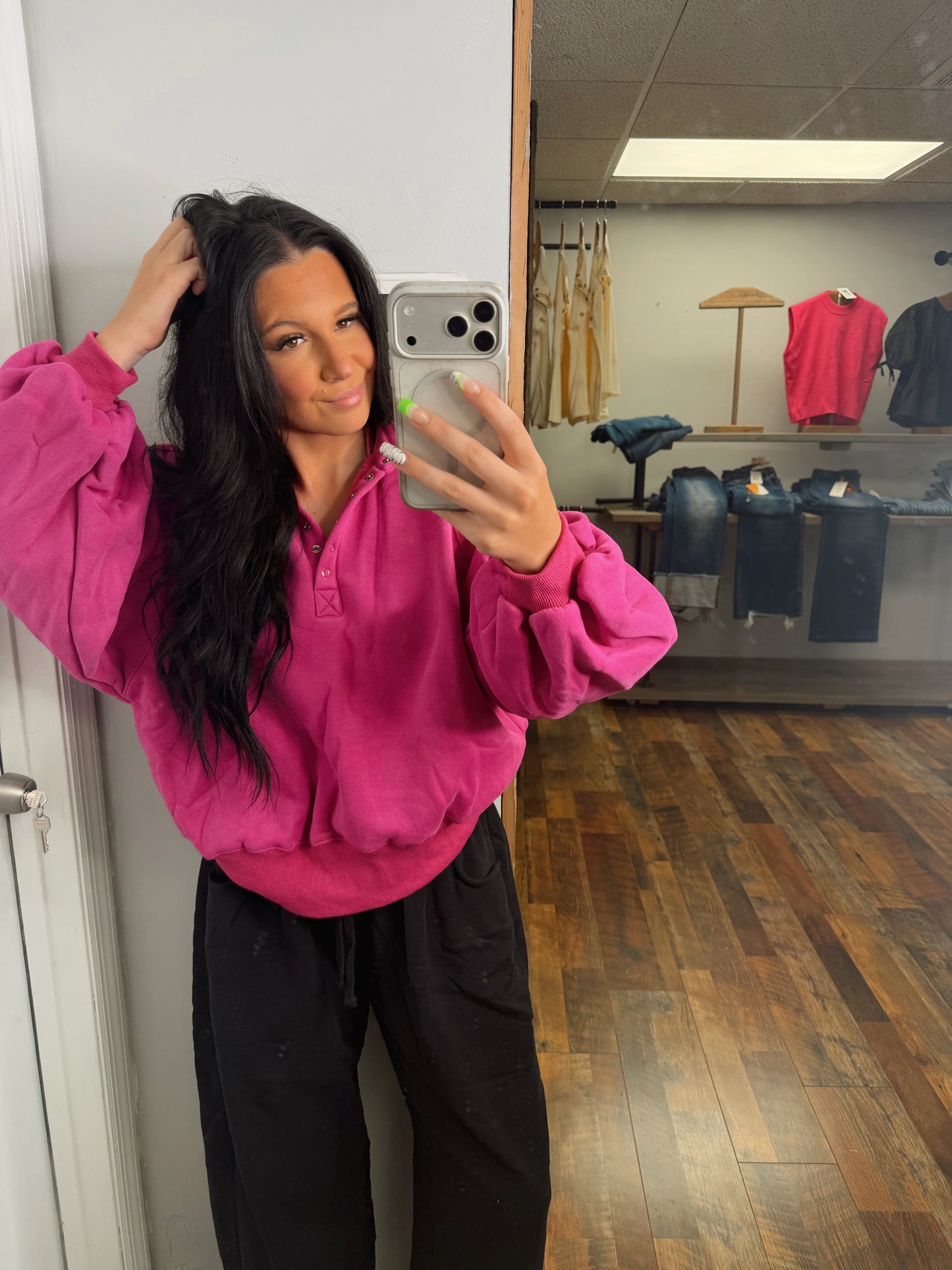 Drawstring Waist Barrel Sweatpants BLACK