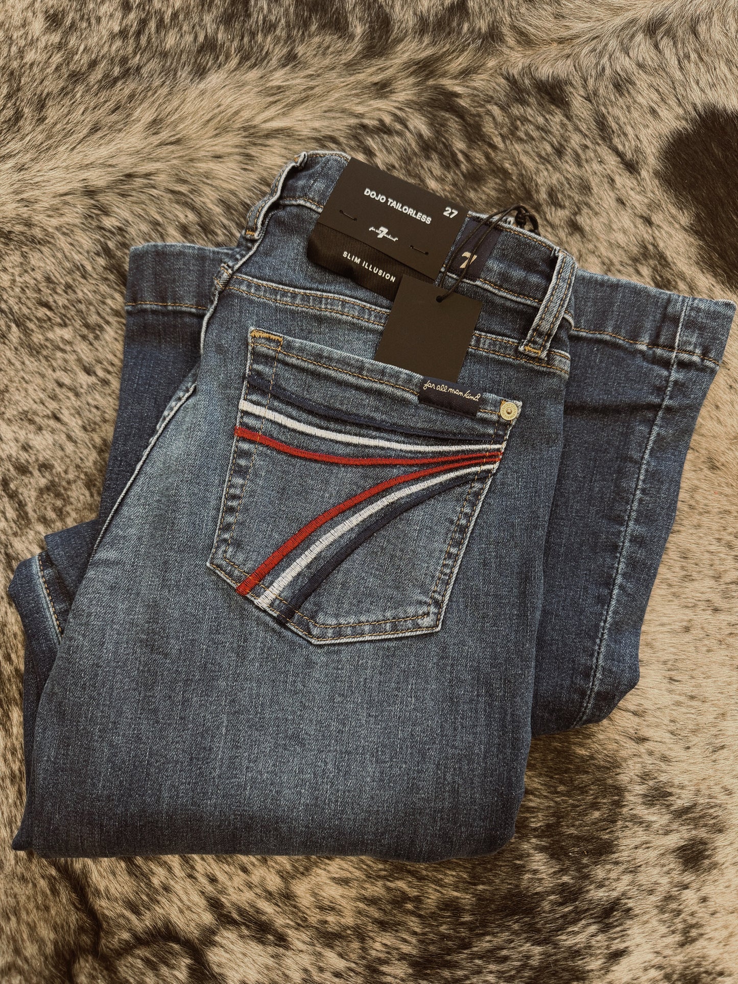 Red, White and blue 7's Jeans