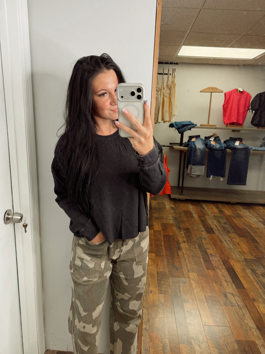 Camo Print with Belt Pants