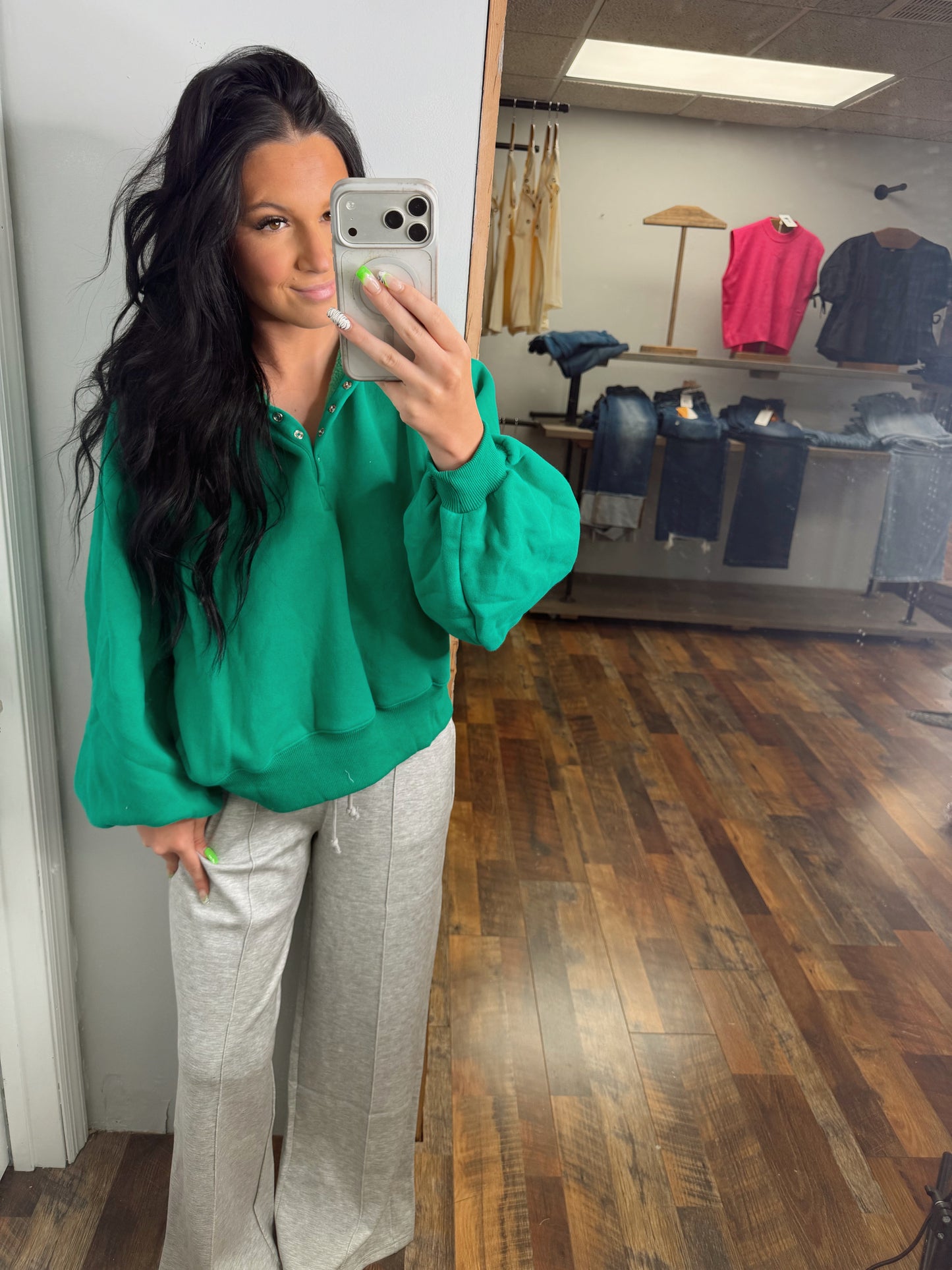 Pintuck Gray Wide Leg pants