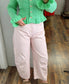 Pink Gingham Barrel Jeans