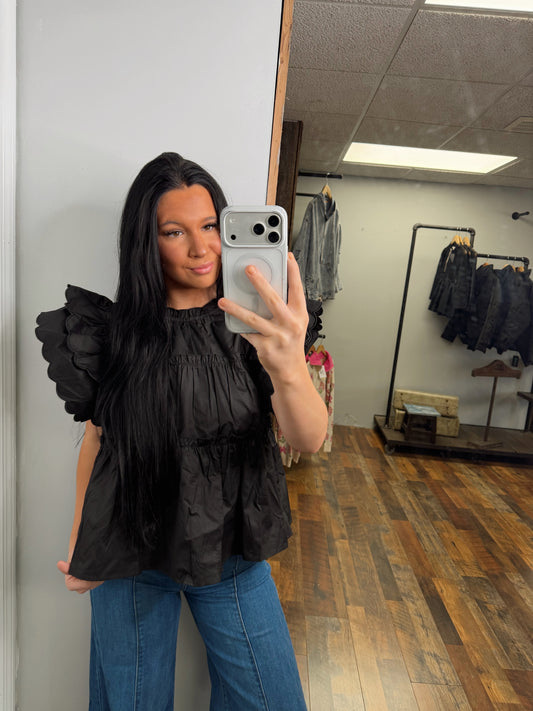 Wolverine Ruffle Sleeve Top