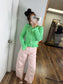 Pink Gingham Barrel Jeans