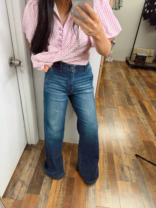 Risen Dark High Rise Beef Expo Jeans