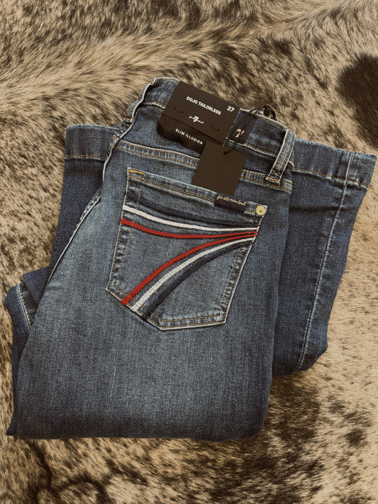 Red, White and blue 7's Jeans